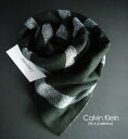 397新品★カルバン・クライン　Calvin Klein★ロゴマフラー3214★霜降グレー黒★MENS