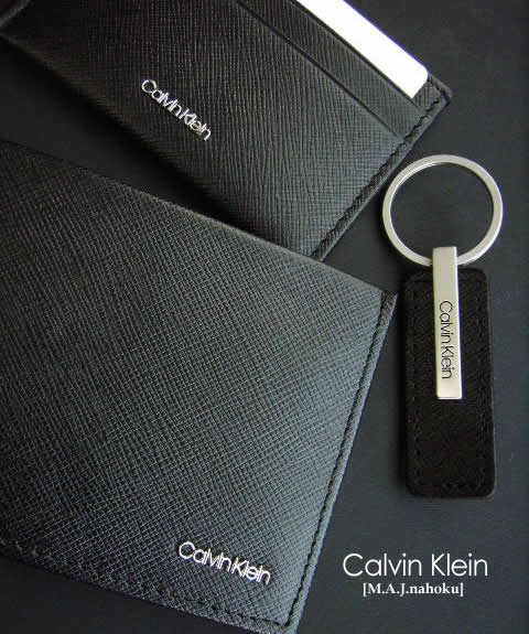 290新品★カルバン・クライン　Calvin Klein★★本革2折財布・カードケース・キーチェーン3103★3点セット★黒★MENS★メンズ