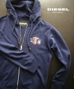 8310新品★ディーゼル　DIESEL★前開ロゴジップパーカージャケット3201★紺★S★MENS