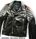 8080新品★ディーゼル　DIESELBlack Gold ライダース本革ジャケットK128★ITALY製★黒系★46★MENS★