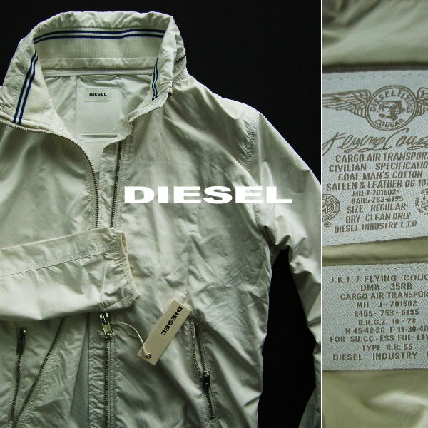 5337新品★ディーゼル　DIESEL★フライトジャケット★オフホワイト★M★サンプル品★MENS★