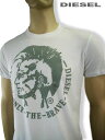 7182新品★ディーゼル　DIESEL★デザインロゴTシャツ2805★白★S★MENS★