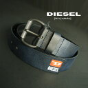 8492新品★ディーゼル DIESEL★ヴィンテージ牛革ロゴベルトK198★ITALY製★青黒系★100★MENS★イタリー製