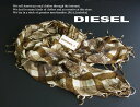 ディーゼル マフラー（メンズ） 2937新品★ディーゼル　DIESEL★チェックロゴストール★緑系★MENS