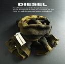 4053新品★ディーゼル DIESEL★デザインニットスカーフ マフラー★黒黄系★