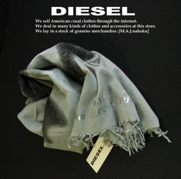 4087新品★ディーゼル DIESEL★デザインロゴストール★グレー系★MENS