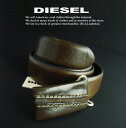 バックルベルト ベルト（メンズ） 4867-9新品★ディーゼル　DIESEL★ヴィンテージ革バックルベルト★カーキ★MENS★