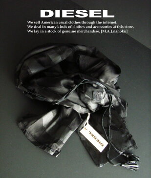 5270新品★ディーゼル　DIESEL★デザイン迷彩ロゴストール★黒★MENS