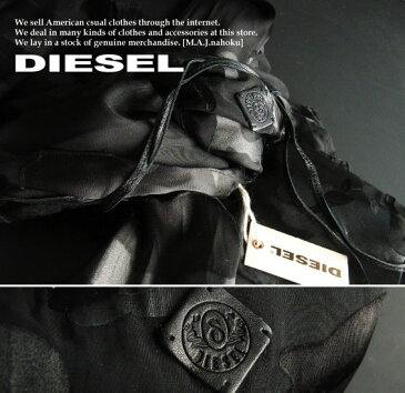 5270新品★ディーゼル　DIESEL★デザイン迷彩ロゴストール★黒★MENS