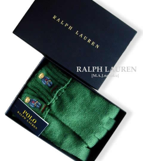 ラルフローレン　手袋（メンズ） 1847新品★ラルフローレン RALPH LAUREN★ベアニット手袋J261★グリーン★ギフトラッピング