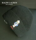 2120新品★ラルフローレン RALPH LAUREN★ポロベアーニット帽J394★黒★ONESIZE★MENS