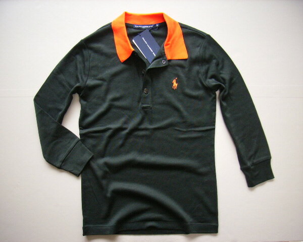 828-30新品★ラルフローレン RALPH LAUREN★GOLF 胸ロゴ七分袖ポロカットソー★黒★WOMENS★ その1