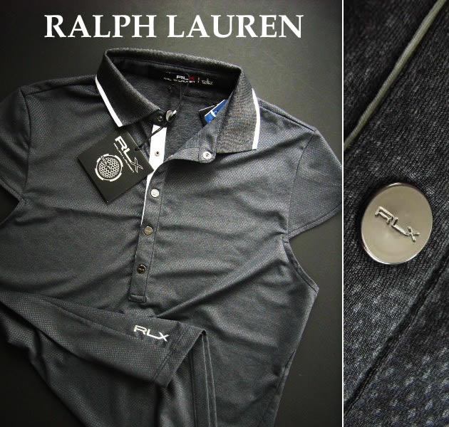 1436-7新品★ラルフローレン RALPH LAUREN★RLX GOLFパフスリーブポロカットソーF102★グレー系★WOMENS