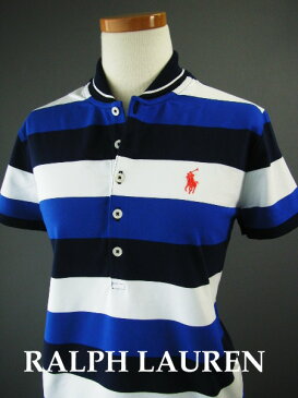 1441新品★ラルフローレン RALPH LAUREN★GOLFボーダーポロカットソーF104★紺系★S★WOMENS