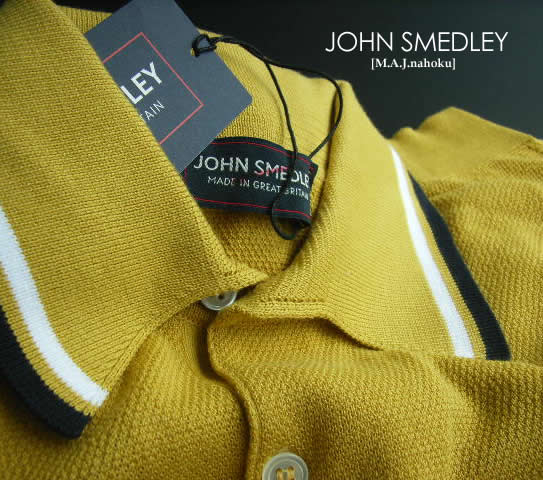 747新品★JOHN SMEDLEY ジョンスメドレー★ポロニット★からし★S★MENS★