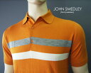 ジョンスメドレー ポロシャツ メンズ 762新品★JOHN SMEDLEY ジョンスメドレー★2本ボーダーポロニット★オレンジ★M★MENS★