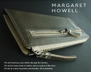 355訳有・新品★マーガレット・ハウエル MARGARET HOWELL★半ラウンドジップ長財布100★茶カーキ★WOMENS