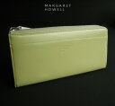 1001新品★マーガレット ハウエル MARGARET HOWELL★半ラウンドジップ長財布338★ライトグリーン系★WOMENS