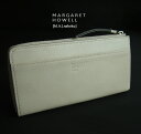 1026訳有・新品★マーガレット・ハウエル MARGARET HOWELL★半ラウンドジップ長財布354★オフホワイト★WOMENS
