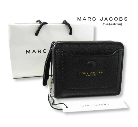 マークジェイコブス 財布（レディース） 7775新品★マークジェイコブス MARC JACOBS★デザイン財布3104★黒★紙袋付★WOMENS★