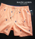 3865新品★ラルフローレン RALPH LAUREN★ロゴロゴ水着短パン3309★オレンジ系★XL★MENS★(4)