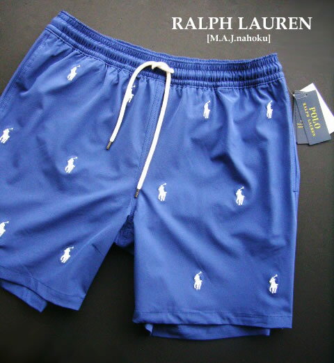 3872-6新品★ラルフローレン RALPH LAUREN★ロゴロゴ水着短パン3311★紺系★MENS★