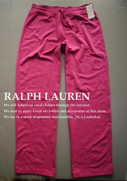 1051新品★ラルフローレン RALPH LAUREN★ロゴトレパン★ピンク★M★WOMENS★