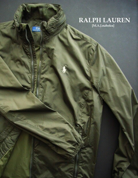 3671-4新品★ラルフローレン RALPH LAUREN★胸ロゴナイロンジップジャケット3102★カーキ★MENS★