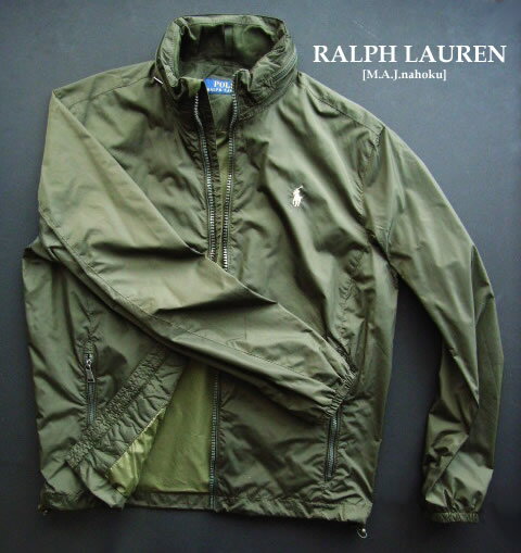 3671-4新品★ラルフローレン RALPH LAUREN★胸ロゴナイロンジップジャケット3102★カーキ★MENS★