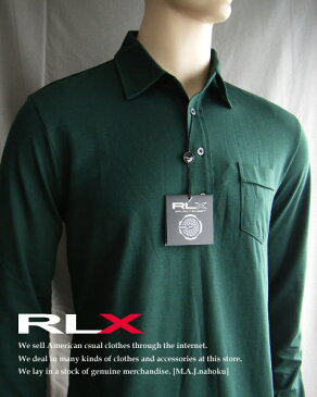 1642-3新品★ラルフローレン RALPH LAUREN★RLX GOLF長袖ポロカットソー★深緑★MENS★