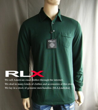 1642-3新品★ラルフローレン RALPH LAUREN★RLX GOLF長袖ポロカットソー★深緑★MENS★