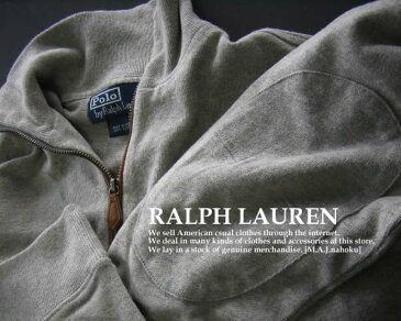 1891新品★ラルフローレン RALPH LAUREN★ヘンリージップ長袖カットソー肘アテ付★グレー★S★MENS★
