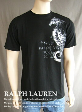 1229新品★ラルフローレン RALPH LAUREN★プリントTシャツ★黒★MENS:M相当★
