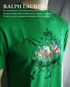 1231新品★ラルフローレン RALPH LAUREN★プリントTシャツ★緑★MENS:M相当★