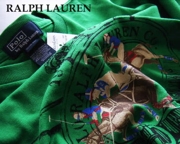 1231新品★ラルフローレン RALPH LAUREN★プリントTシャツ★緑★MENS:M相当★