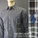 2587-8新品★ラルフローレン RALPH LAUREN★胸青ロゴチェックシャツ★緑紺★MENS★BIGサイズ