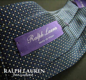 3466新品★ラルフローレン RALPH LAUREN★PURPLE　LABEL ネクタイ2901★ITALY製★ハンドメイド★紺系★MENS★