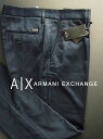 7136-7新品★アルマーニエクスチェンジ ARMANI EXCHANGE★A|X デザインプレートロゴパンツ2625★紺★MENS★