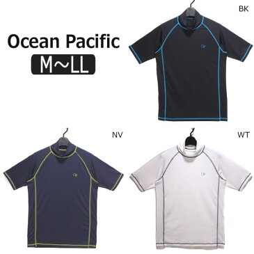 メンズ 水着 Ocean Pacific 半袖 ラッシュガード M L LL BKブラック WTホワイト NVネイビー 427-380 OP オーシャンパシフィック メンズ水着 大きいサイズあり 半袖ラッシュガード 紳士 男性 トップス ラッシュ 黒 白 紺 zz701