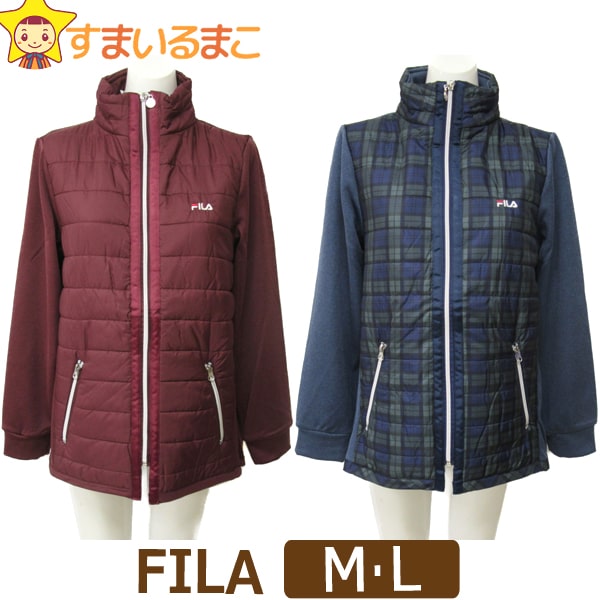 フィラ アウトドアジャケット レディース レディース FILA UV発熱綿エアライトジャケット M L 9号 11号 バーガンディー ココア ブラック ネイビー チャコール FH-2133 フィラ 婦人 女性 アウター トップス ジャケット 羽織り あったか キルティング 裏シャギー zs410 yob2208 (5