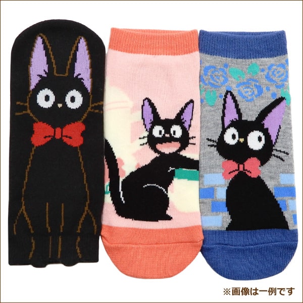 靴下 レディース 魔女の宅急便 ジジ ショートソックス 3足組 23〜25cm 色柄おまかせ set1169 ネコポス便は送料無料♪ 女性 婦人 くつした くつ下 靴下 ソックス ショート くるぶし スニーカー セット キャラクター 2k5