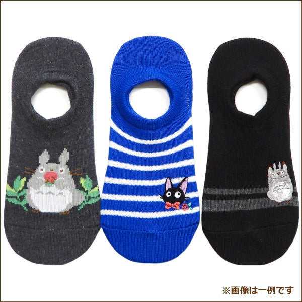 靴下 レディース ジブリ フットカバーソックス 3足組 23〜25cm 色柄おまかせ set1174 ネコポス便は送料無料♪ 女性 婦人 くつした くつ下 靴下 カバーソックス ソックス セット 足 キャラクター