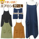 エプロン キャミワンピース風 後ろボタン&ひも留め レディース M〜L 14107 k1136 メール便は送料無料 婦人 女性 大人 ノースリーブエプロン 前掛...