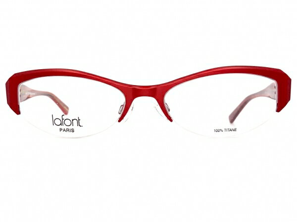 ブランド【ラフォン lafont】について Lafont（ラフォン）のメガネの魅力は、人間工学を軸にした未来的なデザインと、工芸品としてのメガネの魅力であるクラシックなテイストを併せ持っていることです。また繊細なデザインと多彩なカラーで、「ファッションとメガネのコーディネイトを楽しめるように...」という、デザイナーであるマダム・ラフォンの強い想いが溢れています。マダムのこだわりは高級ファッション誌「エル」「ヴォーグ」「マリー・クレール」などのファッション誌にも絶賛をうけています。日本でも「ストーリー」「二キータ」「モア」などの多くのファッション誌に頻繁に掲載されています。商品説明こだわりのディテールに、繊細でカラフルなデザイン、美しくエレガントな雰囲気が魅力のラフォンより、ORGANDIです。メタルフロントにアセテートテンプルを合わせたラフォンらしいエレガント&amp;モダンで、美しいコンビネーションブローフレームです。参考定価：39,900円レンズ横幅：53mm状態：SD 表記についてレンズ縦幅：30mmカラー：ピンクレンズ間鼻幅：17mmフレーム材質：コンビネーションフレーム（メタル＆セル）フレーム正面全体幅：135mmフレーム種類：ブロー/ハーフリムフレーム耳かけ部分：142mmフレーム重量：レンズ装着時 23g付属レンズ：純正レンズ・ディスプレイレンズレンズカーブ：4付属ケース：当店オリジナルケース状態追記鼻パッドを交換（汎用新品）しています。画像、動画でご確認ください。※お値段はフレームのみのお値段になります。特にレンズのご注文が無い限り、付属レンズ欄に表記させていただいてますレンズでお送りさせていただきます。付属レンズに「度なしのカラーレンズ」「度なしのクリアレンズ」と表記されているものはそのままお使いいただけます。「デモレンズ（展示用レンズ）」は刻印などがあり、そのままでは使用できません。仮に刻印などが入っていなくとも、まったくコーティングなど入っていない、あくまで展示用のレンズですので、新たにレンズを作成されることをお勧めいたします。「レンズ無し」「度入りのクリアレンズ」「度入りのカラーレンズ」と書いてあるものは、当店もしくは、お近くのメガネ屋さんで、ご自身にあったお度数でレンズを作成ください。「度入りのクリアレンズ」「度入りのカラーレンズ」は前のオーナーの方のお度数ですので、必ずご自身にあったお度数でレンズを作成ください。※カラー名の表記は一般的な名称のカラー名になります。メーカー表記のカラー名が分かる場合は、メーカー表記のカラー名を表記しております。※撮影と照明の関係でメガネが汚れて見えることがございますが、しっかりとメンテナンス（修理、加工、超音波洗浄、バフ研磨）済みです。鼻パッドは消耗品ですので、特殊なモデルを除き、交換できるものは新品に交換しております（その際の鼻バッドは各ブランドのものではなく汎用品になります）。※お求め頂いたメガネはいつでも無料でフィッティング可能です。ネジ交換などアフターケアも行わせていただいておりますので、ご安心してご購入くださいませ。