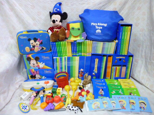 送料無料！＊再生保証あり＊dfh7181　DWEディズニー英語システムワールドファミリー【中古】フルセット　ワールドファミリーパッケージ(レッツプレイ無し）　幼児英語教材