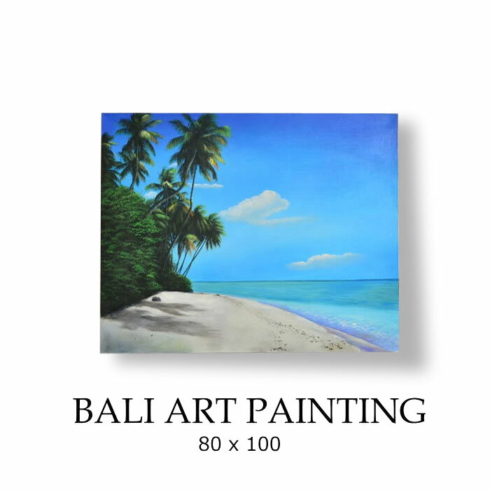 バリ絵画 アートパネル 波の絵 ビーチ BEACH Lサイズ ＜80×100cm＞ [7] ハンドペイント リゾート モダン アジアン絵画 海 南国 アジアンアート 風景 風景画 浜辺 波 砂浜 おしゃれ きれい 壁掛け 絵画 海 インテリア アジアン バリ 雑貨 絵画 インテリア PIC-0088-7