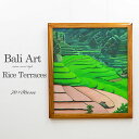 【在庫処分セール】【アウトレット】■バリ絵画 ライステラス 70×80cm (B)■ 絵画 油絵 オイルペイント ハンドペイント アート 風景画 田園風景 水田...