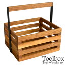 ツールボックス Tool Box《W16cm》 チークウッド アイアン 木 ウッド 木製 天然木 木目 長方形 収納 小物入れ プランターボックス テーブルウェ...