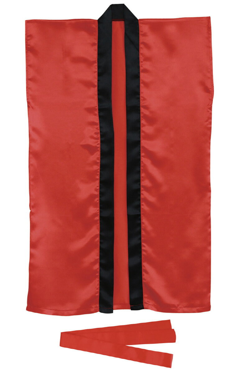 サテンロングハッピ Sサイズ 赤 ハチマキ付 ArTec サテンロングハッピ 赤 S (ハチマキ付)