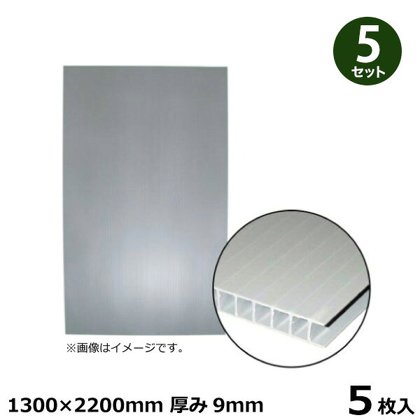 中空構造で軽く作業がスムーズに！ 剛性があり、積荷固定時にゴムや紐などで荷物を傷めない。 帯電防止機能付きでホコリ等の吸着を防ぎます。 ＊北海道・沖縄・離島への配送不可【仕様】 ・入数：5枚 ・サイズ：1300×2200mm ・厚み：9mm ・目付：1800g/m2 ・材質：ポリプロピレン ・カラー：グレー ・メーカー：住化プラステック【用途】 環境にやさしいエコロジーボード、積荷当て用コンパネの代替品！【安全上のご注意】 1、本来の目的以外での使用は避けて下さい。 2、紫外線での劣化を防ぐため、直射日光下での長時間のご使用はおやめ下さい。 3、可燃性ですので、直接火気にさらさないで下さい。 4、直射日光を避けて、屋内保管して下さい。